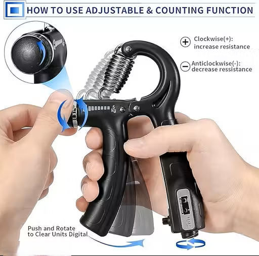 Adjustable Hand Grip Strengthener with Counter (5kg–60kg)